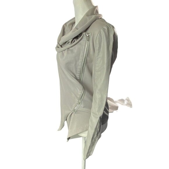 BLANK NYC Private Practice Faux Leather Moto Jacket Asymmetric Gray XS 4-2 - Picture 6 of 16